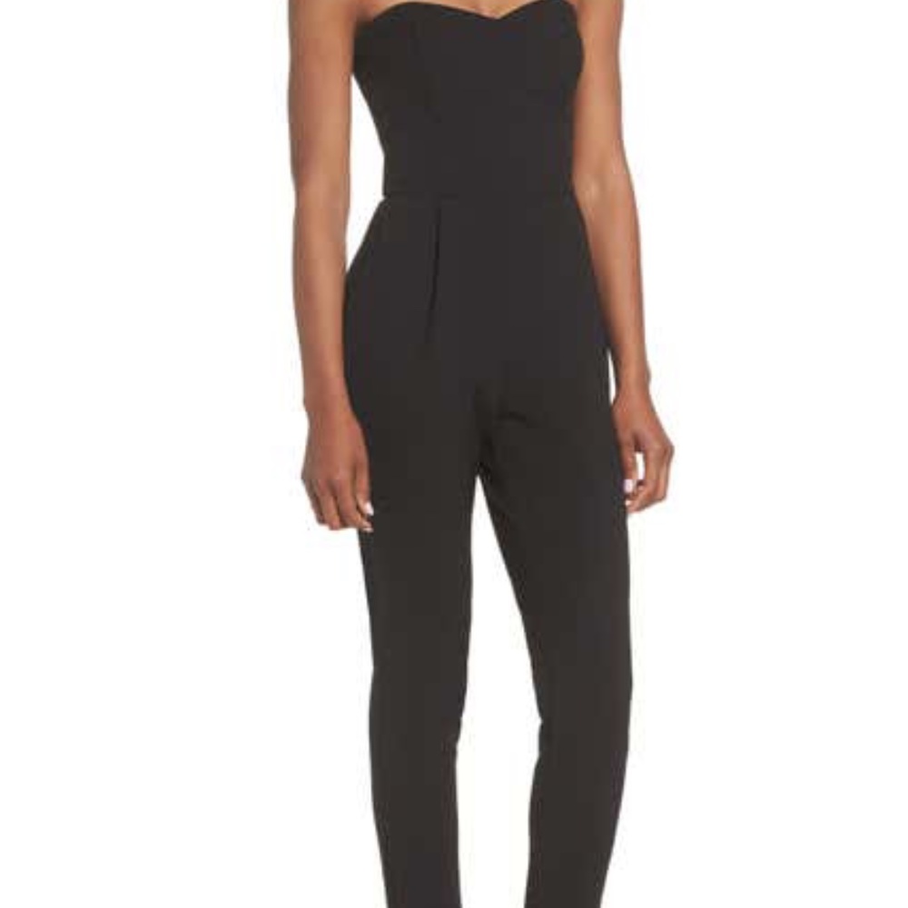 Adelyn Rae Strapless Slim Leg Jumpsuit